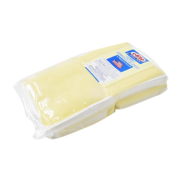 Queso Elite Cheddar blanco 1 kg Mexideli